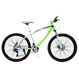 JLZXC Mountain Bike JLZXC Mountain Bike Mountain Bike, Biciclette Unisex Hardtail Montagna, Doppio Freno A Disco Anteriore Sospensione Anteriore, 26" Ruota, Telaio in Acciaio al Carbonio (Color : Green, Size : 21 Speed)