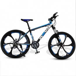JLZXC Bici JLZXC Mountain Bike Mountain Bike, Uomini Donne MTB / Biciclette, Carbon Telaio in Acciaio, Sospensioni Anteriori E Doppio Freno A Disco, 26 Pollici Mag Wheels (Color : Black+Blue, Size : 24 Speed)
