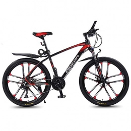 JLZXC Bici JLZXC Mountain Bike Pieghevole Bicicletta della Montagna Women & Men 24 / 27 Costi 26” in Acciaio al Carbonio Telaio Sospensione Anteriore Freno A Disco (Color : Red, Size : 30speed)