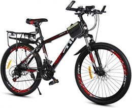 June Mountain Bike da 26 Pollici per Adulto 21 velocità Bici da Fuoristrada con Doppio Freno A Disco E Forcella Ammortizzata, Rossa,26Inch White