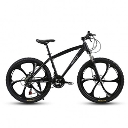 JXH Bici JXH Adulti 24 Pollici Mountain Bike, Spiaggia motoslitta Biciclette, Biciclette Doppio Freno a Disco, Alluminio Lega, Uomo Donna General Purpose, Black 27 Speed 24in