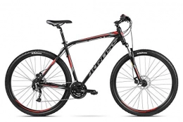 KROSS Bici Kross Bici Bicicletta MTB Mountainbike Bike Mountain Shimano Alluminio Hexagon B5 (S, Nero / Grafite Rosso Opaco)