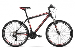 KROSS Bici Kross Bici Bicicletta MTB Mountainbike Mountain Bike Alluminio Shimano Hexagon 1.0 (M, Nero / Rosso)