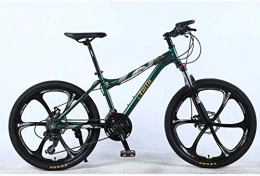 KRXLL Mountain Bike KRXLL 24 velocità Mountain Bike Ruota in Lega di Alluminio Full Frame Ruota Sospensione Anteriore Femmina Studente Fuoristrada Cambio Freno a Bicicletta per Adulti-Verde