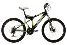 KS Cycling Mountain Bike KS Cycling Bicicletta Mountain Bike Fully Zodiac Mech Freno a Disco RH 48 cm, Nero / Verde, 26 Pollici, 326 m