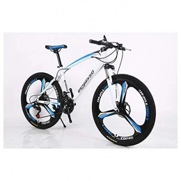 KXDLR Bici KXDLR 26" Mountain Bike Leggero Ad Alta Acciaio al Carbonio Telaio Sospensione Anteriore A Doppio Disco Freni 21-30 Accelera Unisex della Bicicletta MTB, Bianca, 24 Speed