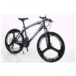 KXDLR Bici KXDLR 26" Mountain Bike Leggero Ad Alta Acciaio al Carbonio Telaio Sospensione Anteriore A Doppio Disco Freni 21-30 Accelera Unisex della Bicicletta MTB, Nero, 21 Speed