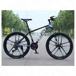 KXDLR Bici KXDLR 26" Sospensione Mountain Bike Alta-Acciaio al Carbonio Front all Terrain 21-velocità in Mountain Bike con Freni A Disco Doppio, Nero