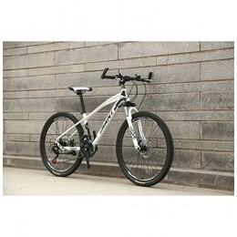 KXDLR Mountain Bike KXDLR Forcella-Sospensione Mountain Bike con 26-Pollice Ruote, Ad Alta Acciaio al Carbonio Telaio, Freni A Disco Meccanici, E 21-30 Costi Drivetrain, Bianca, 24 Speed