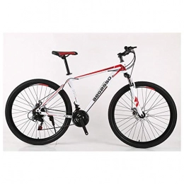 KXDLR Bici KXDLR Mountain Bike 21-30 velocità Mens Hard-Coda Mountain Bike 26" Tiro E 17 Pollici Forcella Telaio Sospensione con Biciclette Doppio Freno A Disco, Bianca, 21 Speed