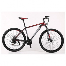 KXDLR Mountain Bike KXDLR Mountain Bike 21-30 velocità Mens Hard-Coda Mountain Bike 26" Tiro E 17 Pollici Forcella Telaio Sospensione con Biciclette Doppio Freno A Disco, Rosso, 24 Speed