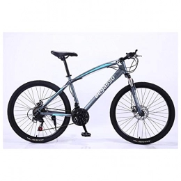 KXDLR Bici KXDLR Mountain Bike 24 velocità Mens Hard-Coda Mountain Bike 26" Tiro E 17 Pollici Forcella Telaio Sospensione con Blocco Meccanico della Bicicletta Doppio Freno A Disco, Grigio, 21 Speed