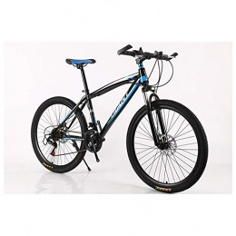 KXDLR Mountain Bike KXDLR Mountain Bike Biciclette 21-30 velocità Shimano Ad Alta Acciaio al Carbonio Telaio Doppio Freno A Disco, Blu, 24 Speed