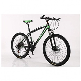 KXDLR Bici KXDLR Mountain Bike Biciclette 21-30 velocità Shimano Ad Alta Acciaio al Carbonio Telaio Doppio Freno A Disco, Verde, 21 Speed