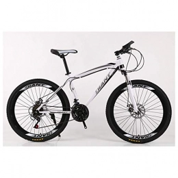 KXDLR Bici KXDLR Mountain Bike Unisex / Biciclette 26 '' Wheel Leggero Ad Alta Acciaio al Carbonio Telaio 21-30 Costi Shimano Freni A Disco, 26", Bianca, 24 Speed