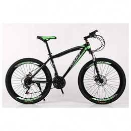 KXDLR Mountain Bike KXDLR Mountain Bike Unisex / Biciclette 26 '' Wheel Leggero Ad Alta Acciaio al Carbonio Telaio 21-30 Costi Shimano Freni A Disco, 26", Verde, 24 Speed