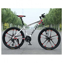 KXDLR Bici KXDLR MTB Sospensione Anteriore 30 velocità con Mountain Bike 26" Rotella 10 Razze con Freni A Doppio Olio E Alto Tenore di Carbonio-Telaio in Acciaio, Rosso