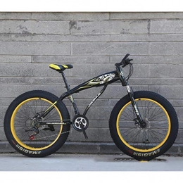 KYH Mountain Bike KYH Neve Bike 26 / 24 Pollici Ruota Mountain Bike Variabile Doppio Freno A Disco velocità Esterna Fuori Strada ATV Black Yellow- 24 inch 27 Speed