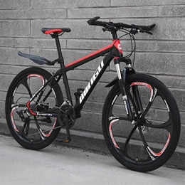 LBWT Mountain Bike LBWT Mountain Bike for Adulti, off-Road Biciclette, Telaio in Acciaio Alto Tenore di Carbonio, Freni A Disco Assorbimento di Scossa, Regalo (Color : Black Red, Size : 24 Speed)