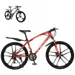 LHY Mountain Bike LHY Mountain Bike da Uomo da 26 Pollici Rossa, Bicicletta in Acciaio al Carbonio, Studenti Urbani pendolari Bici da Strada Assorbimento degli Urti Freni a Doppio Disco Bicicletta, E, 27 Speed