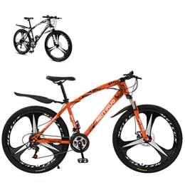 LHY Mountain Bike LHY Mountain Bike in Acciaio al Carbonio, 26 Pollici Uomo Bicicletta Arancione Studenti pendolari Urbani Bici da Strada Assorbimento degli Urti Freni a Doppio Disco Bicicletta, D, 27speed