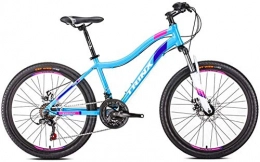 LIYONG Mountain Bike LIYONG Super Speed Speed bikeCambio da Donna a 21 Marce Cambio a Due velocit Freni a Disco Hardtail MTB Sospensione a Forcella Bicicletta per Ragazzi Bicicletta da Bambina 24 Pollici Blu-SX001