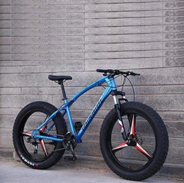 LUO Bici LUO Bicicletta da mountain bike per adulti, telaio in acciaio ad alto tenore di carbonio, freno a doppio disco e forcella a sospensione completa anteriore, nero, 26 pollici 27 velocit, blu