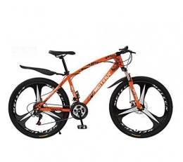 LUO Bici LUO Mountain Bike Bicicletta per adulti, telaio in acciaio ad alto tenore di carbonio, mountain bike per tutti i terreni Hardtail, nero, 26 pollici 27 velocit, arancia