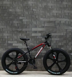 LUO Mountain Bike LUO Mountain bike per adulti con pneumatici grassi, doppio freno a disco / bici da crociera con telaio in acciaio ad alto tenore di carbonio, bicicletta da motoslitta da spiaggia, ruote integrate in