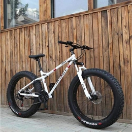 LUO Bici LUO Mountain bike per pneumatici per adulti, bici a doppio freno / cruiser, bici da motoslitta da spiaggia, cerchi in lega di alluminio da 24 pollici, arancione, 24 velocit, bianca
