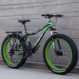 LZHi1 Mountain Bike LZHi1 24 Pollici 27 Speed Fat Tire Men Mountain Bike, Aldult Mountain Trail Bike con Forcella di Sospensione E Doppi Freni A Disco, Bicicletta da Neve Spiaggia All'aperto(Color:Nero Verde)