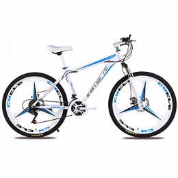 Alapaste Mountain Bike Materiale In Acciaio Ad Alto Carbonio Sospensioni Anteriori Bici, Resistenza All'attrito Non-scivolare Pneumatici Mountain Bici, 315 Pollici 21 Velocità 3 Cerchi Di Coltelli Bici-Bianco e blu 31.5 polli