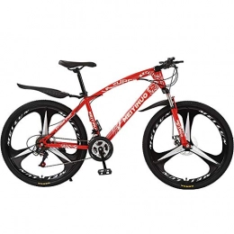 MATTE Mountain Bike MATTE Biciclette per Adulti di Alta Montagna con Acciaio al Carbonio Telaio, Freni 26 Pollici 24 velocità con Doppio Disco Montagna della Bicicletta, Libero Pedali e sedili, Unisex, Rosso