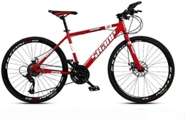 MJY Bici MJY Biciclette da uomo da 24 pollici per bici da montagna, mountain bike in acciaio ad alto tenore di carbonio, sedile regolabile per mountain bike, velocità 21, 23, 27, 30, raggio rosso nero bianco 6-2