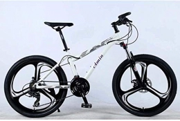 MJY Bici MJY Mountain bike da 24 a 21 velocità per adulto, telaio completo in lega di alluminio, sospensione anteriore per studente fuoristrada, cambio bici per adulti, freno a disco 6-20, bianca, C