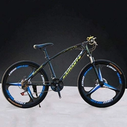 MJY Bici MJY Mountain bike da 26 pollici, bicicletta a coda dura in acciaio al carbonio, bicicletta leggera con sedile regolabile, doppio freno a disco, forcella a molla, C, 21 velocità 7-10