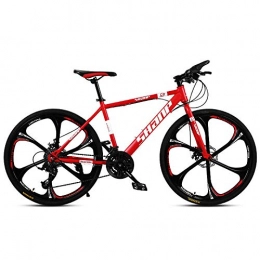 Domrx Mountain Bike Mountain Bike 21 velocità 30 velocità Doppio Freno a Disco Una Ruota Cross-Country velocità variabile Maschio e Femmina Studente b-Six coltelli Red_21