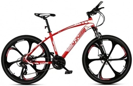 HUAQINEI Mountain Bike Mountain bike, 24 pollici mountain bike maschio e femmina adulto ultraleggero bicicletta leggera da corsa telaio in lega a sei ruote con freni a disco (colore: rosso, dimensioni: 21 velocità)