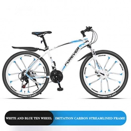 CPY-EX Mountain Bike Mountain Bike, 26 Pollici, 21 / 24 / 27 / 30 velocità, Anteriore e parafanghi Posteriori, Double Disc Brake System, Nero Blu, Nero Rosso, Nero Verde, Blu Bianco, 3, 6, 10 Cutter Ruote, B3, 21