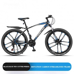 CPY-EX Mountain Bike Mountain Bike, 26 Pollici, 21 / 24 / 27 / 30 velocità, Anteriore e parafanghi Posteriori, Double Disc Brake System, Nero Blu, Nero Rosso, Nero Verde, Blu Bianco, 3, 6, 10 Cutter Ruote, D3, 24