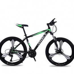 Domrx Mountain Bike Mountain Bike 26 Pollici Cambio di velocità per Adulti Una Ruota Tre coltelli Doppi Freni a Disco Bicicletta da Strada-Nero Green_24speed