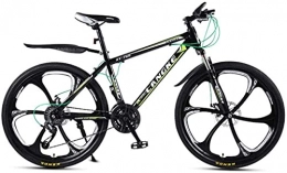 HUAQINEI Mountain Bike Mountain bike, 26 pollici mountain bike a velocità variabile per uomini e donne mobilità bicicletta a sei ruote Telaio in lega con freni a disco (colore: verde scuro, dimensioni: 24 velocità)