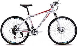 HUAQINEI Mountain Bike Mountain bike, 26 pollici mountain bike adulto maschio e femmina ruota a raggi di bicicletta a velocità variabile Telaio in lega con freni a disco (colore: bianco rosso, dimensioni: 24 velocità)