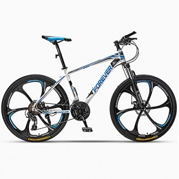 Great Mountain Bike Mountain Bike, 6 Raggi Ruote Mountain Bike, 26 Pollici Per Studenti In Acciaio Al Carbonio In Acciaio Per Biciclette In Acciaio Al Carbonio 24 / 27 / 30 Velocità All'aperto Spo(Size:24 speed , Color:Blue)