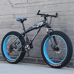 HUAQINEI Mountain Bike Mountain bike, bici da neve da 24 pollici pneumatico ultra-largo velocità variabile 4.0 bici da neve mountain bike Telaio in lega con freni a disco (colore: nero blu, dimensioni: 30 velocità)