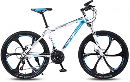HUAQINEI Mountain Bike Mountain bike, bicicletta da 24 pollici mountain bike bicicletta leggera a velocità variabile per adulti sei ruote Telaio in lega con freni a disco (colore: bianco blu, dimensioni: 27 velocità)