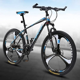 Great Bici Mountain Bike, Bicicletta Da 26 Pollici In Mountain Bike, Anteriore E Posteriore Meccanico A Doppio Disco Freni A Disco Bike In Acciaio Ad Alta Carbonio Telaio In Acciaio Al (Size:30 speed, Color:Blu)