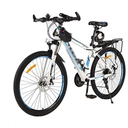 T-Day Mountain Bike Mountain Bike Bicicletta MTB 24 Velocità Bicicletta Da 26 Pollici Bicicletta Da 26 Pollici Dual Disc Brake Bicicletta Urbana Con Telaio In Acciaio Elevato In Acciaio Al Car(Size:24 Speed, Color:bianco)