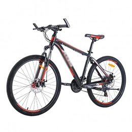 T-Day Mountain Bike Mountain Bike Bicicletta MTB 26"Ruota Doppia Sospensione Mountain Bike per Uomo Donna Adulto E Adolescenza Telaio in Lega di Alluminio 24 velocità con Freno A Disco Meccanico(Color:Nero Rosso)