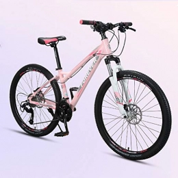 GYF Mountain Bike Mountain Bike bicicletta MTB Sportiva da Montagna 26" Mountain Biciclette 27 / 30 Costi Leggera Lega Di Alluminio Telaio Disco Freno Anteriore Sospensione For Adulti Ragazzi - Rosa Mountain Bike Mens Bi